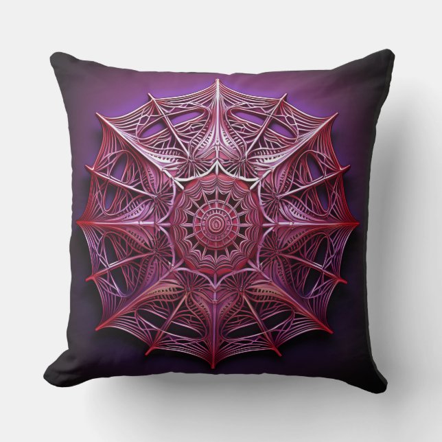 Almofada Mandelbrot de Armação Rosa (Frente)
