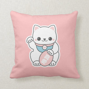 Almofada Maneki cor-de-rosa Neko