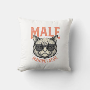 Almofada Manipulador Masculino Óculos de Sol Gato Engraçado