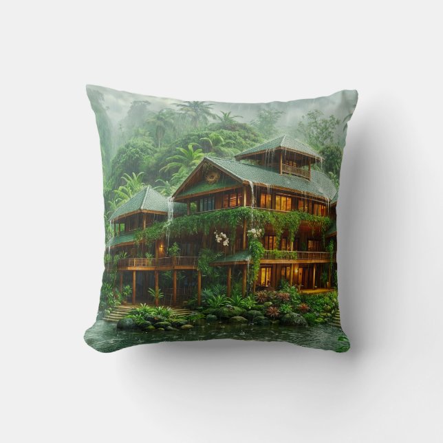 Almofada Mansão da Floresta Tropical (Frente)