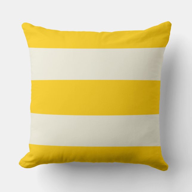 Almofada Manteiga Amarelo e Ecru Travesseiro Stripe (Frente)