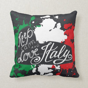 Almofada Mantenha a calma e ame Italia
