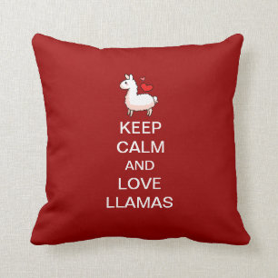 Almofada Mantenha a calma e ame lamas