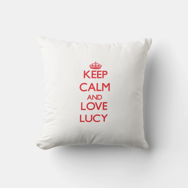 Almofada Mantenha a calma e ame Lucy (Frente)