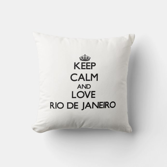 Almofada Mantenha a calma e ame Rio de Janeiro (Frente)