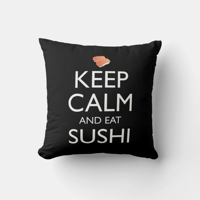 Almofada Mantenha a Calma e Coma Sushi (Frente)