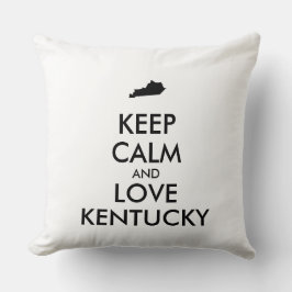 Almofada Mantenha a calma e o amor personalizáveis KENTUCKY
