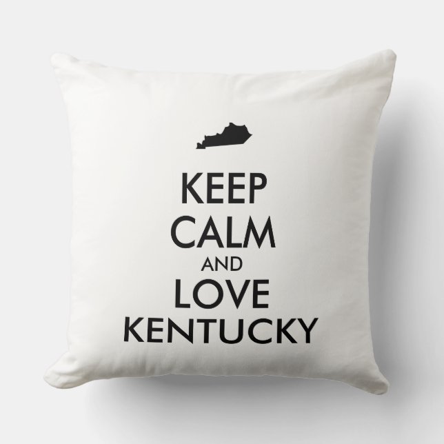 Almofada Mantenha a calma e o amor personalizáveis KENTUCKY (Frente)