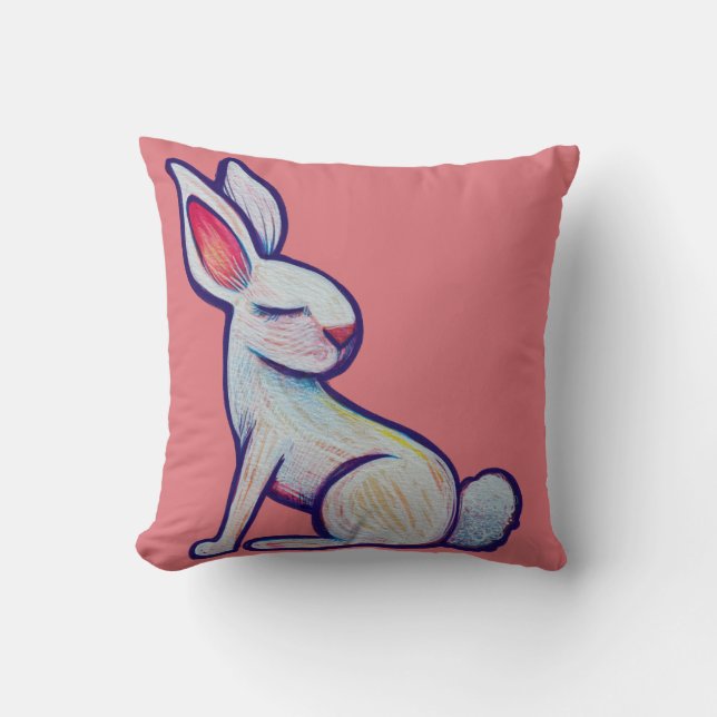 Almofada Mantenha o coelho macio do Primavera (Frente)