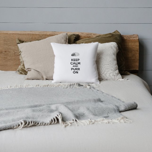 Almofada Mantenha-Se Calmo E Puro No Gato De Dormir De Sket (Criador carregado)