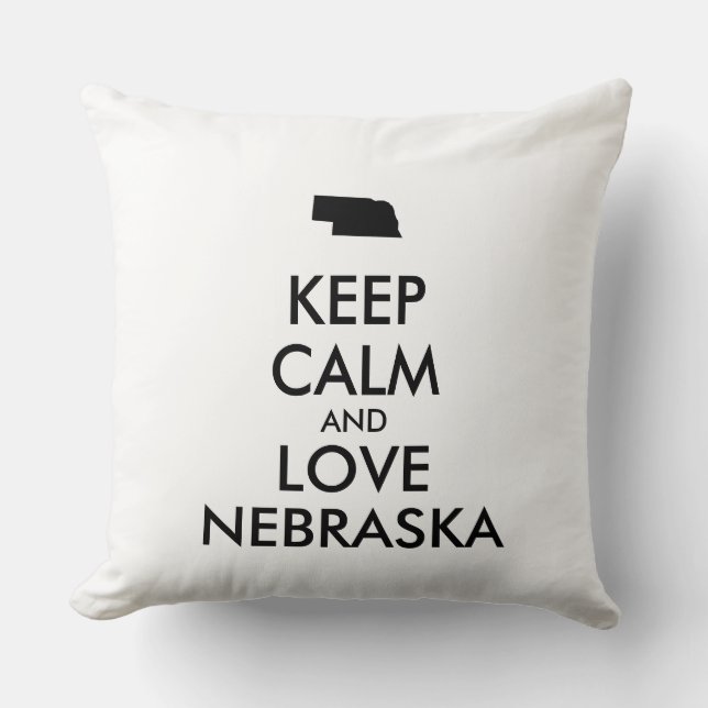 Almofada MANTER CALMA E AMAR NEBRASKA personalizáveis (Frente)