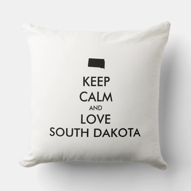 Almofada MANTER CALMO E AMOR personalizáveis DAKOTA DO SUL (Frente)