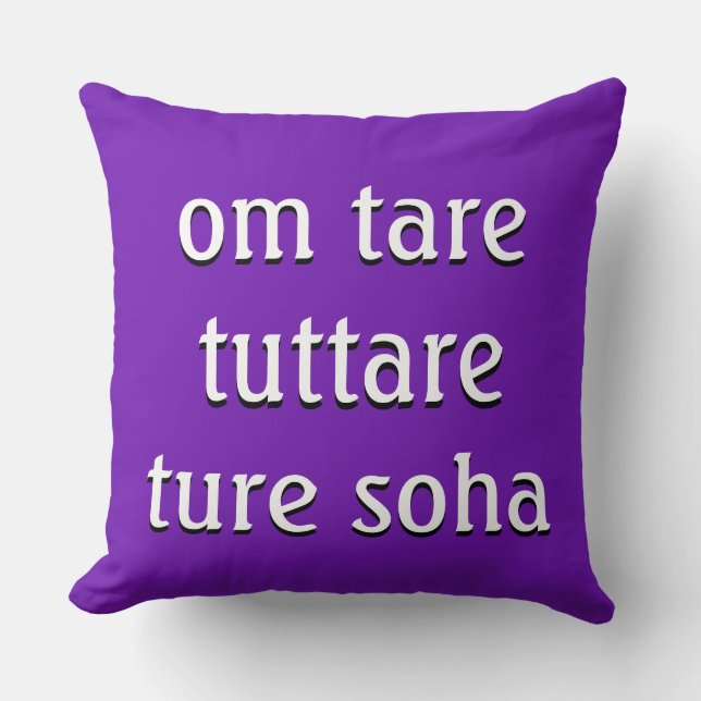 Almofada Mantra: om tare tuttare soha (Frente)