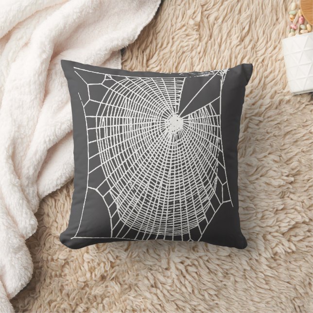 Almofada Mão Divertida Desenhada Spooky Halloween Cobweb Wh (Cobertor)