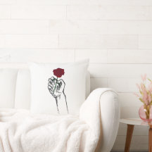 Mão Segurando Rosa Arte Minimalista – Cus Floral E