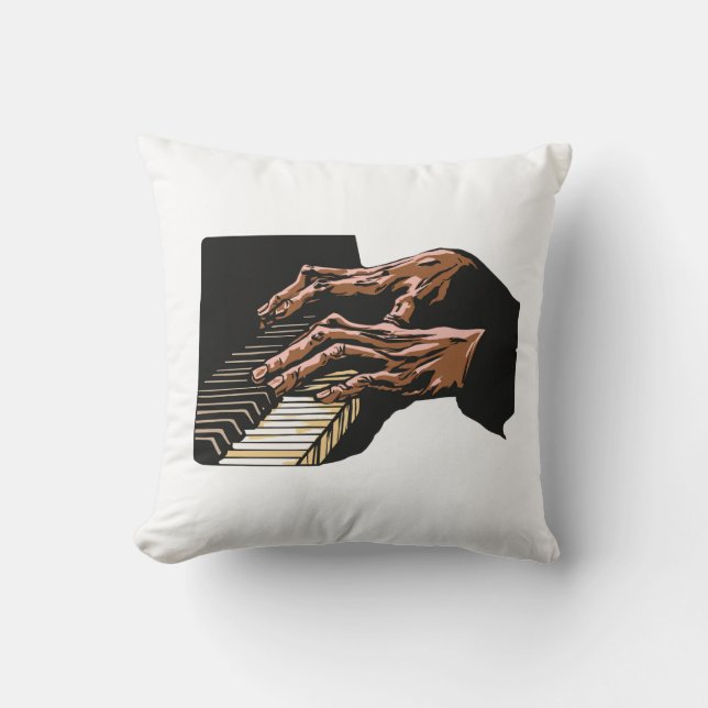 Almofada Mãos de Pianista Tocando Piano –  (Frente)