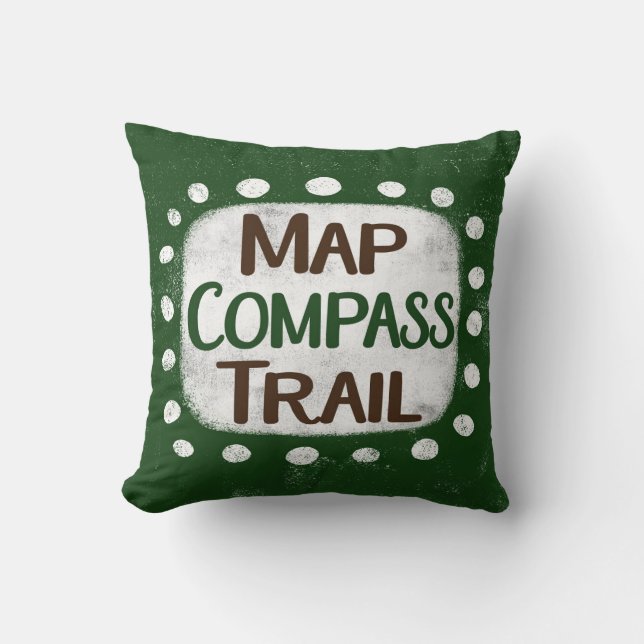Almofada Map Compass Trail Travesseiro decorativo (Frente)