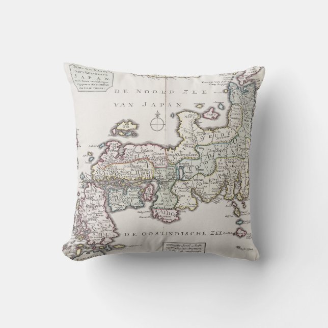 Almofada Mapa antigo de Japão | 1769 (Frente)