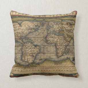 Almofada Mapa antigo do mundo