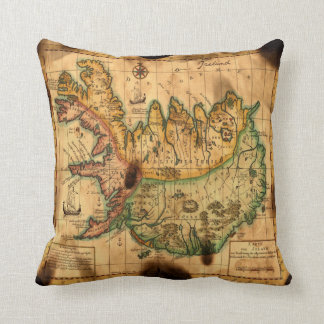 Almofada Mapa antigo do travesseiro decorativo de Islândia