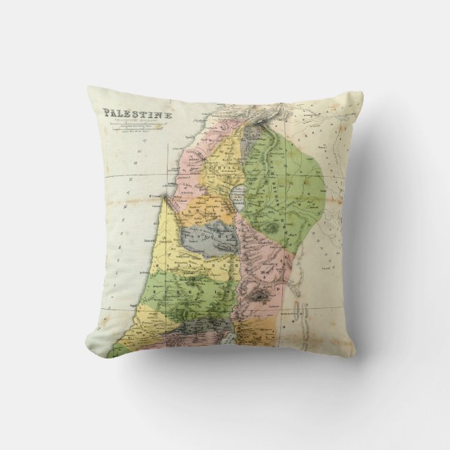 Almofada Mapa antigo - Palestina bíblica (Frente)