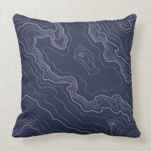 Almofada Mapa azul da topografia