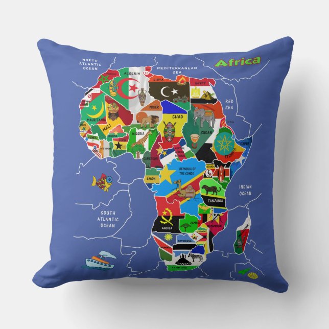 Almofada Mapa da África (Frente)