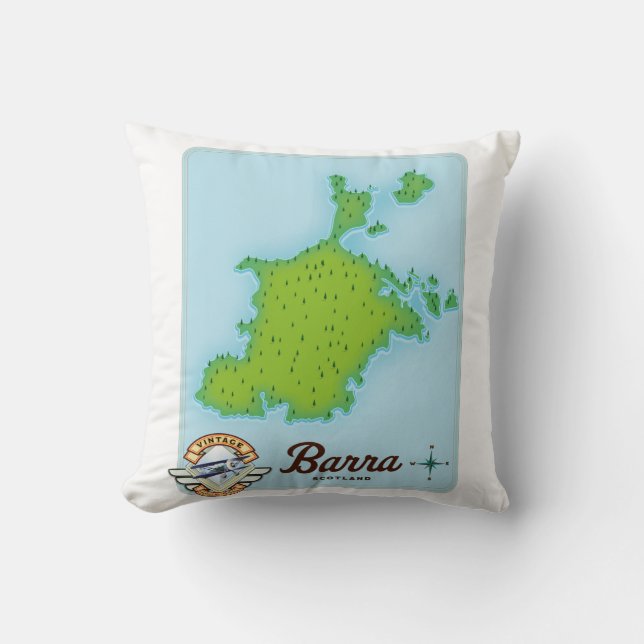 Almofada Mapa da Barra Escócia (Frente)