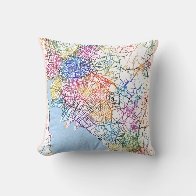 Almofada Mapa da Cidade da China (Frente)