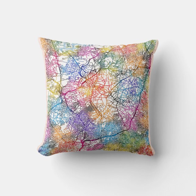 Almofada Mapa da Cidade da Nigéria Ibadan (Frente)