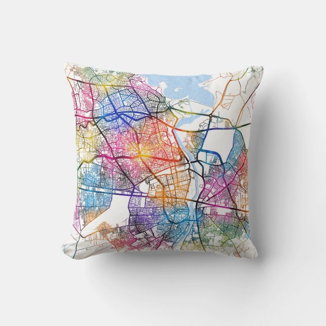 Almofada Mapa da Cidade de Adana Türkiye (Frente)