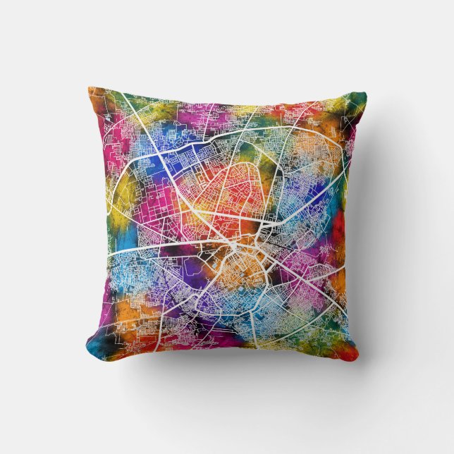 Almofada Mapa da Cidade de Amritsar Punjab (Frente)