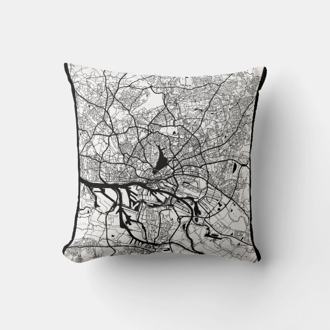 Almofada Mapa da Cidade de Hamburgo Alemanha (Frente)