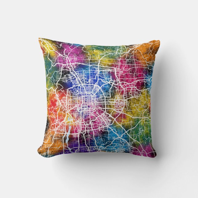 Almofada Mapa da cidade de Pequim na China (Frente)