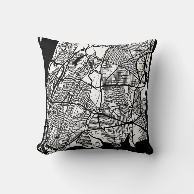 Almofada Mapa da Cidade do Bronx EUA (Frente)