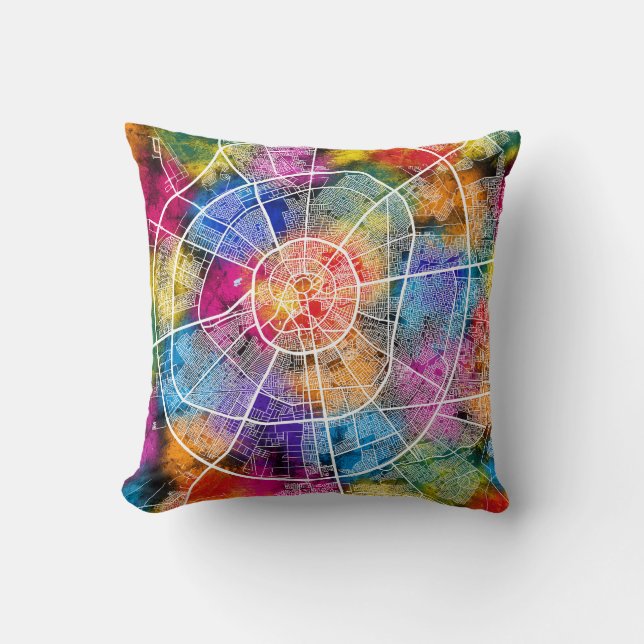 Almofada Mapa da Cidade do Iraque (Frente)