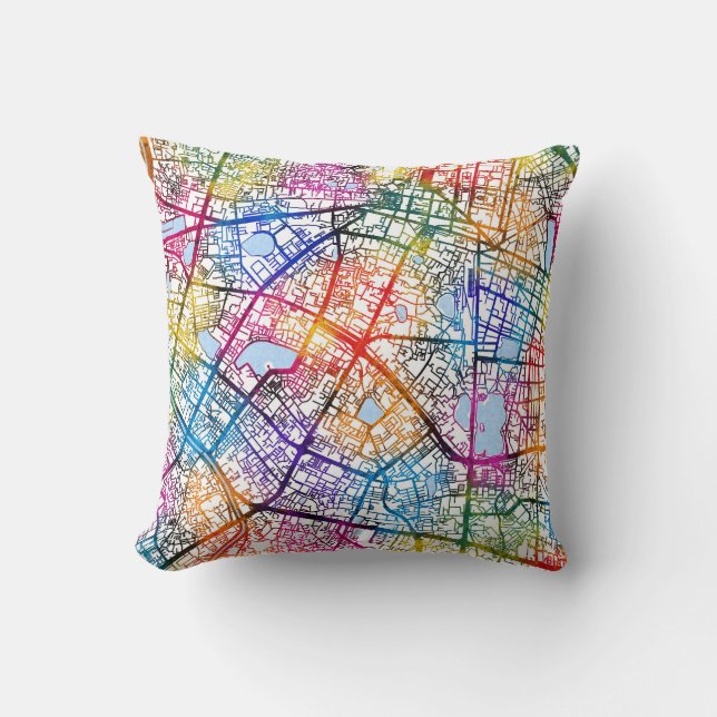 Almofada Mapa da Cidade do Vietnã de Hanói (Frente)