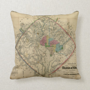 Almofada Mapa da era da guerra civil do distrito de