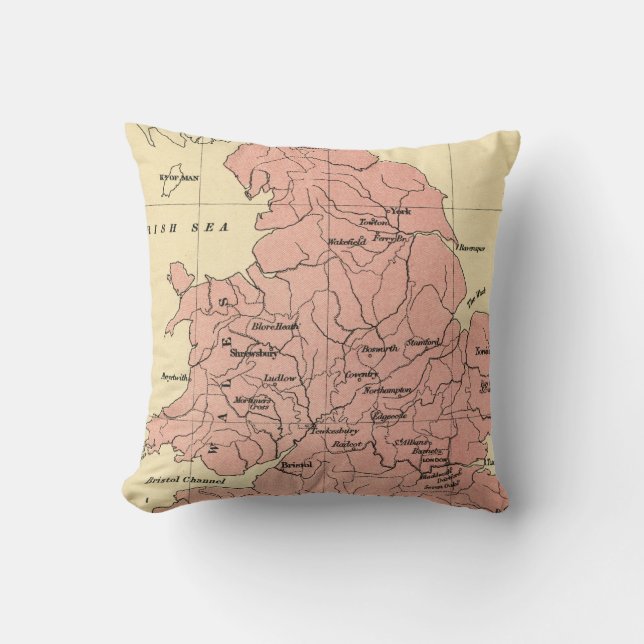 Almofada Mapa da guerra dos rosas (Frente)