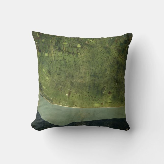 Almofada Mapa da segunda guerra mundial da praia Normandy (Frente)