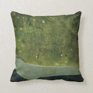 Almofada Mapa da segunda guerra mundial da praia Normandy