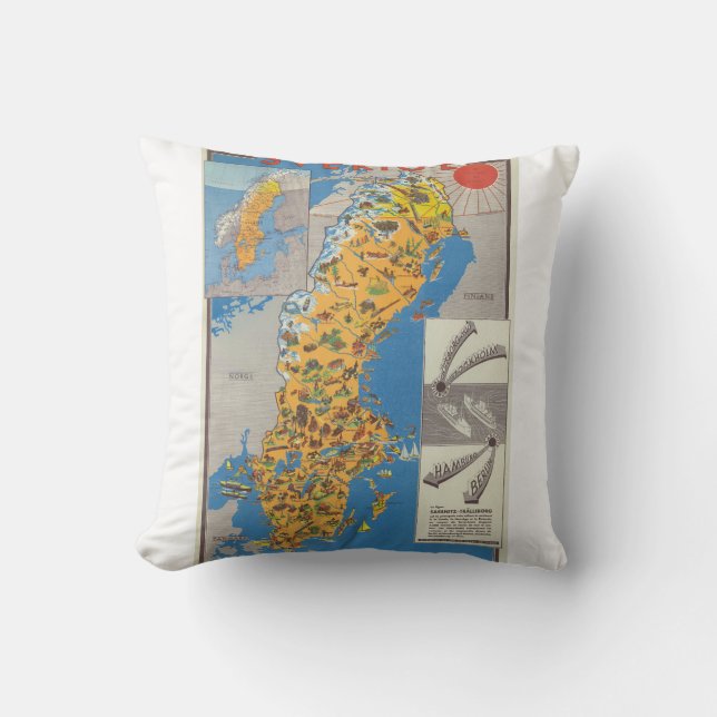 Almofada Mapa da Suécia (Frente)