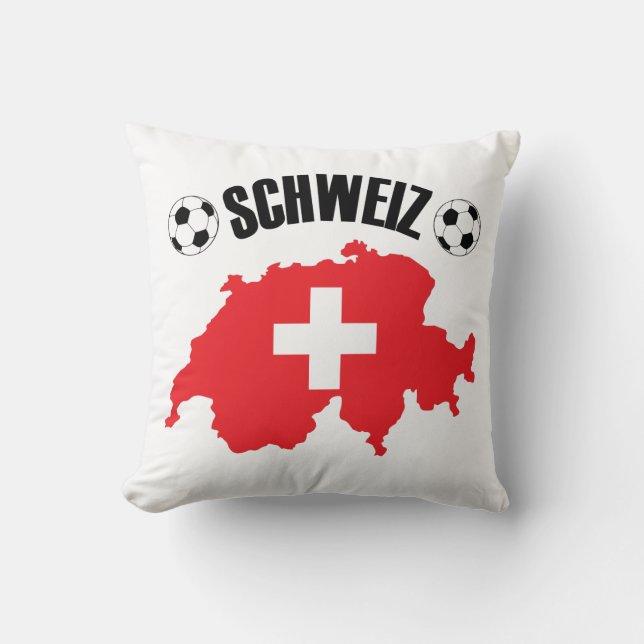 Almofada Mapa da Suiça do Futebol Schweiz (Frente)