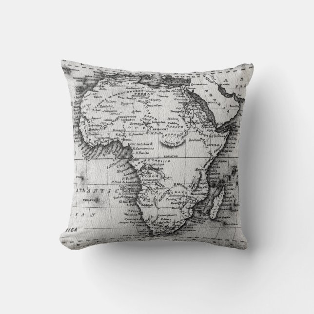 Almofada Mapa de África | gravado por Thomas Stirling (Frente)
