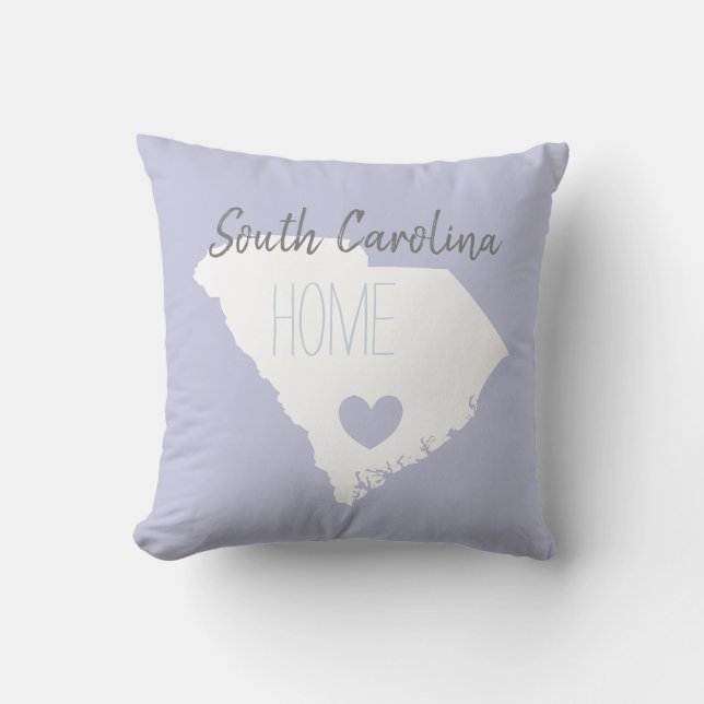 Almofada mapa de amor do estado da Carolina do Sul (Frente)