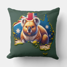 Almofada Mapa de bandeira do Urso Koala, na Austrália