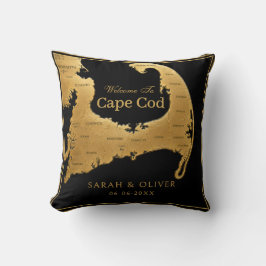 Almofada Mapa de boas-vindas elegante de Cape Cod
