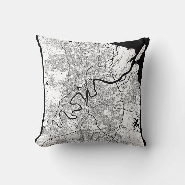 Almofada Mapa de Brisbane Austrália (Frente)
