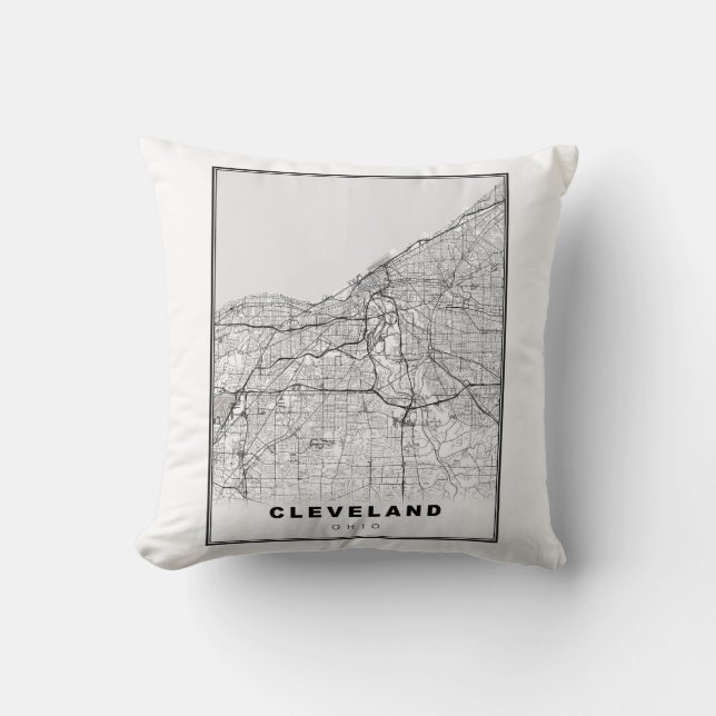 Almofada Mapa de Cleveland (Frente)