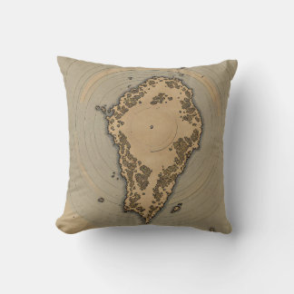 Almofada Mapa de Ilha Vintage Antigo Fantasia Cartografia